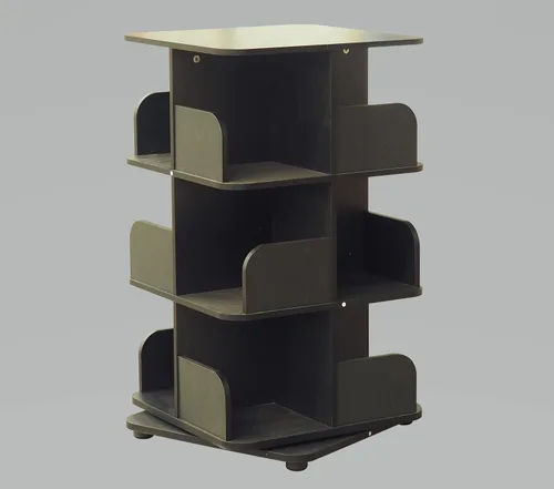Miniatura 3 de Kings Brand Furniture - Estantería giratoria de 3 niveles, gabinete de almacenamiento multimedia, color negro