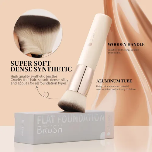 Miniatura 3 de DUcare Brocha para Base, Brocha Kabuki de Punta Plana Sintética Profesional para Maquillaje, Mezcla de Líquidos, Polvo Mineral, Pulido, Punteado