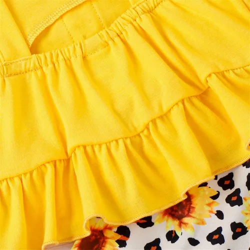 Miniatura 4 de PATPAT Infant Baby Girl Cami Romper Bodysuit Tops Flared Bell Bottom Pants Leggings 2Pcs Outfits