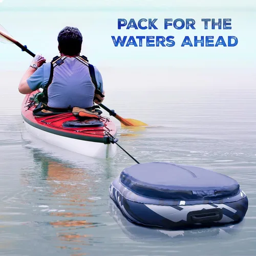 Miniatura 7 de Adventure-30 Kayak River Cooler con cuerda de remolque, aislamiento de PVC resistente, diseño inflable flotante, ideal para navegación y kayak