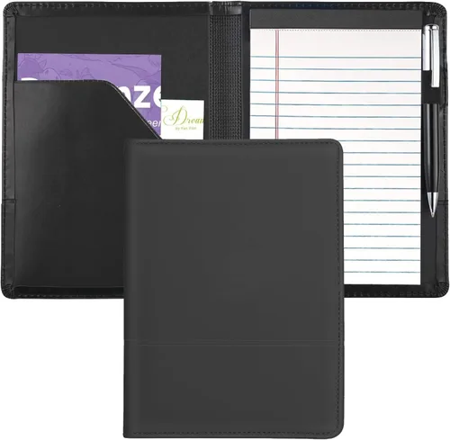 Carpeta para portafolio o cartera, mini carpeta de 5 x 8 pulgadas, bloc de escritura legal, carpeta organizadora de documentos A5 para hombres y