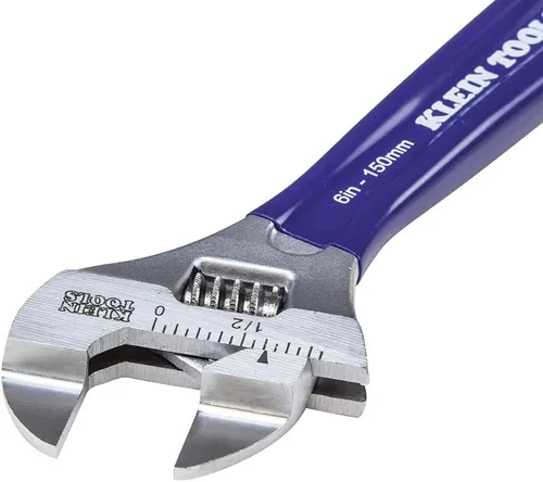 Miniatura 5 de Klein Tools D86934 Llave ajustable, forjada con mandíbula más delgada y un acabado cromado pulido, 6 pulgadas