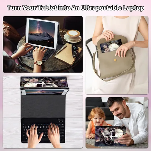 Miniatura 7 de Funda para Samsung Galaxy Tab S6 Lite 2022/2020 Teclado inalámbrico desmontable y cubierta de cuero PU Funda protectora para tableta para Samsung