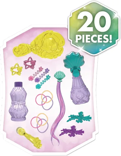 Miniatura 6 de Disney Princess Shimmer Spa Ariel - Cabezal de peinado de 8 pulgadas, 20 piezas, pelo rojo, juego de simulación, juguetes para niños a partir de 3