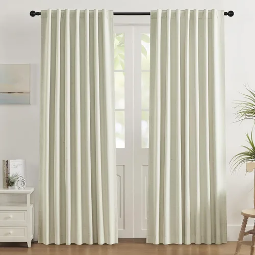 Miniatura 35 de UHITECH Cortinas opacas de 35 pulgadas de largo para sala de estar, 2 paneles, cortina opaca corta para cocina para ventanas pequeñas, cortinas