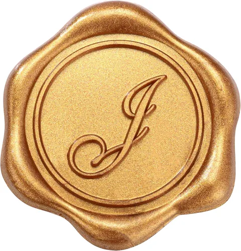 Miniatura 19 de Yoption - Pegatinas de sello de cera con letra inicial del alfabeto L, paquete de 100 unidades, autoadhesivas, estilo antiguo dorado, para sobres