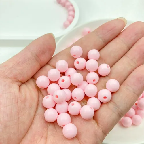Miniatura 3 de 400 cuentas redondas de acrílico pastel de 0.315 pulgadas (0.315 in), cuentas espaciadoras de color caramelo, cuentas de resina de plástico para 306