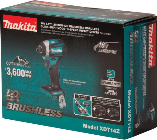 Miniatura 6 de Makita XDT14R juego de taladro portátil compacto con batería de ion de litio, LXT, 18 V, con cambio rápido del modo, 3 velocidades, inalámbrico