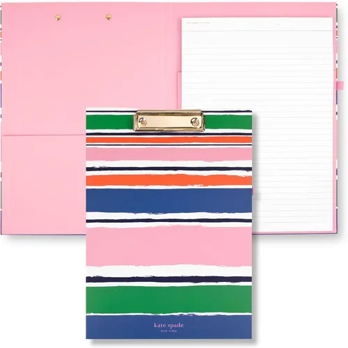 Miniatura 15 de Kate Spade New York - Portapapeles de tapa dura con estampado de leopardo A4 con clip de bajo perfil, padfolio profesional incluye bloc de notas