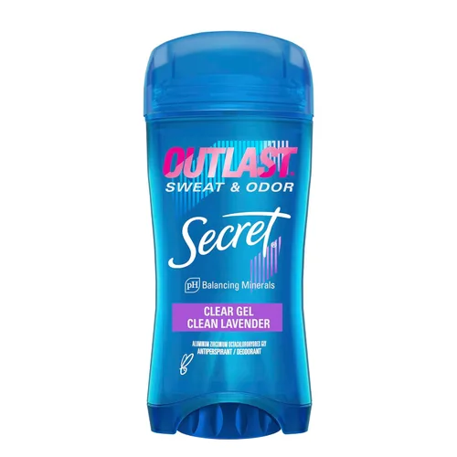 Secret Outlast - Desodorante antitranspirante para mujer, protección contra el sudor y el olor, minerales de equilibrio de PH, gel transparente,