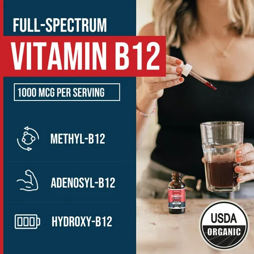 Miniatura 2 de BioActive Vitamina B12 1000 mcg Contiene 3 formas bioactivas B12 Plus metilfolato Cofactor - Metilo B12, adenosilo B12 e hidroxi B12