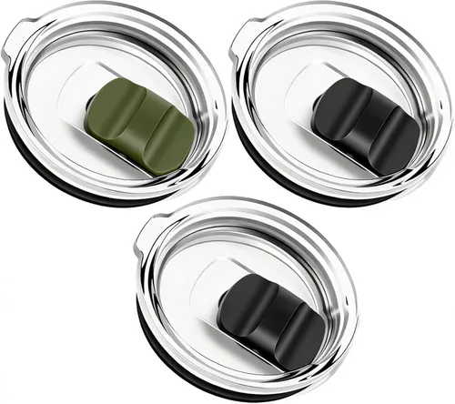Miniatura 10 de 10 oz Wine Tumbler Lid Replacement, 2 Pack Magnetic Slider Cup Lids Compatible with YETI 6 oz Espresso Mug, 8 oz Stackable Cup, 10oz Tumbler and 10