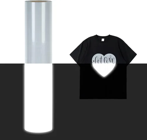 Miniatura 31 de RENLITONG Rollos de vinilo de transferencia de calor negro con purpurina, vinilo HTV de 12 pulgadas x 8 pies para camisas, vinilo para planchar