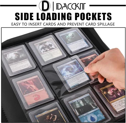 Miniatura 4 de D DACCKIT Carpeta Toploader con capacidad para 288 cargadores superiores, carpeta con 9 bolsillos superiores para tarjeteros rígidos de 3 x 4