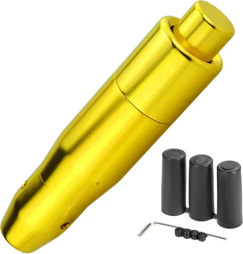 Miniatura 12 de Mango de palanca de cambios con peso de 5 pulgadas de largo con botón automático, perilla de cambio que se ajusta a la mayoría de vehículos con Negro