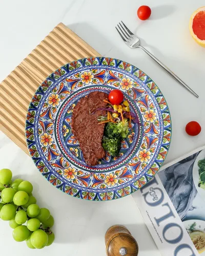 Miniatura 3 de glowworm Juego de Platos de Cena de 4, Platos de Cerámica de 10.5 Pulgadas para Bistec, Juego de Vajilla para Cocina, Regalo de Inauguración