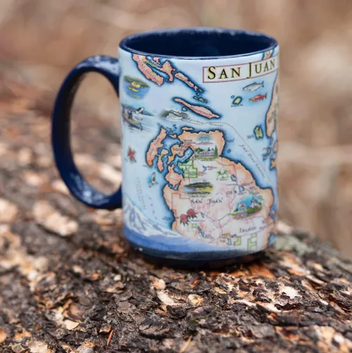 Miniatura 2 de Xplorer Maps Taza de cerámica con mapa de la isla de San Juan (16 onzas) – Taza de café sin BPA para bebidas calientes y frías – perfecta para Isla