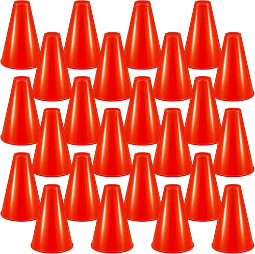Woanger 24 piezas de megáfono de animación para recuerdos de fiesta, deportes, saludos, fiesta, silencioso, megáfono de plástico para actividades al