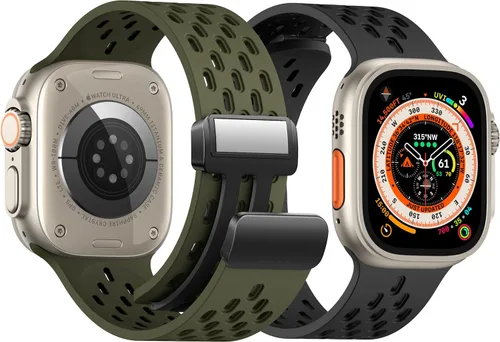 Miniatura 13 de Correa deportiva magnética antisudor para Apple Watch, correas de silicona impermeable y transpirable. Para compatible con iWatch Ultra SE Series