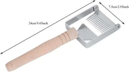 Miniatura 3 de TOPINCN Miel destaponamiento raspador acero inoxidable panal miel tenedor cuchillo Uncapper apicultura herramienta raspador colmena mango de madera