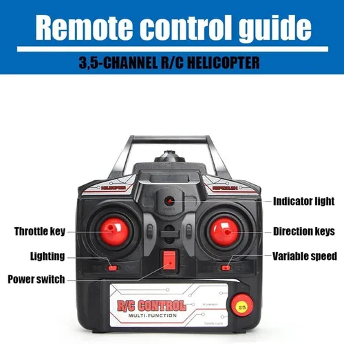 Miniatura 9 de Helicóptero Rc resistente a la caída grande rojo 3.5 canales de control remoto helicóptero juguetes regalo con luz LED noche
