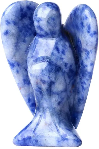 Miniatura 9 de QINJIEJIE Cristales de Piedra de Sangre Africana Decoración de Ángel Estatua de la Paz Piedra Ángel Guardián Sanador Gemas Talladas a Mano Lindas