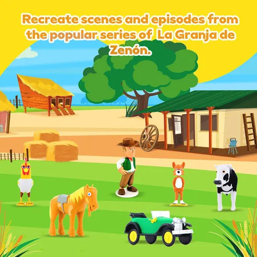 Miniatura 3 de LUPPA La Granja de Zenon - Set de 6 Figuras de Acción y Aventura para Niños, Set de Juguetes de la Granja Zenon, Zenon, Percheron, Beto, Lola