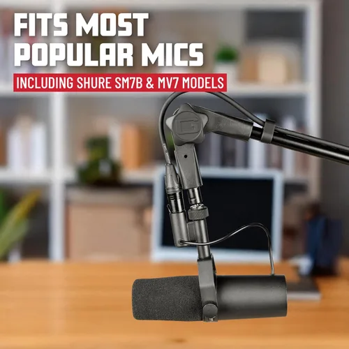 Miniatura 2 de Gator Frameworks - Soporte de micrófono de perfil delgado montado en escritorio con brazo de boom para transmisiones, podcasts, creación