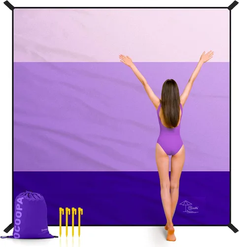 Miniatura 9 de OCOOPA Diveblues - Manta de playa o campamento extragrande, sin arena, cómoda, acogedora, a la moda, compacta y ligera, de nailon de paracaídas