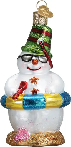 Miniatura 9 de Old World Christmas - Adorno de muñeco de nieve con bastón de caramelo hecho a mano, adorno de vidrio soplado para el árbol de Navidad, colección
