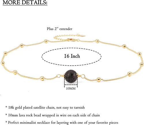 Miniatura 4 de Aobei Pearl - Gargantilla de oro de 18 quilates con cadena de clip, cadena de bolas y dijes perlas barrocas biwa para mujeres
