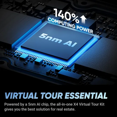 Miniatura 3 de Insta360 X4 Virtual Tour Bundle - Foto HDR de 72MP 360º, protectores de lente estándar, batería de 2290mAh, compatible con Zillow, Floorfy, Realsee