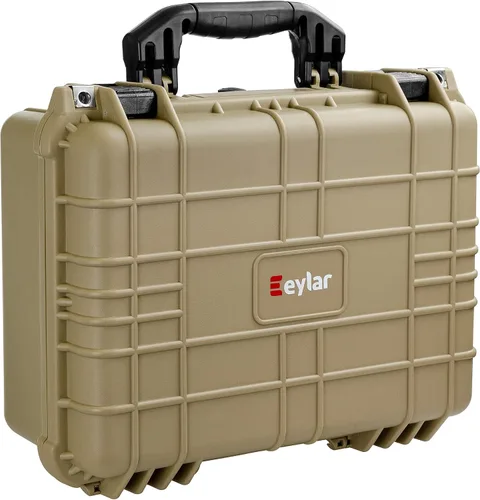 Miniatura 2 de Eylar Estuche Rígido Estándar de 16" para Equipo y Cámara, Impermeable con Espuma, Estándares TSA Beige Bronceado