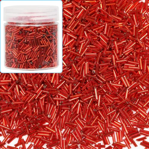 Miniatura 13 de Bala&Fillic Cuentas de cristal de la semilla de la corneta alrededor de 3300pcs/3.53 oz en caja tamaño 0.236x0.079 in negro tubo cuentas de vidrio