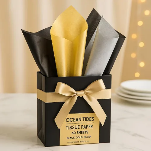 Miniatura 8 de Ocean Tides 60 hojas (14 x 20 pulgadas) de papel de regalo de Navidad, papel de seda de regalo a granel para manualidades, cumpleaños y vacaciones