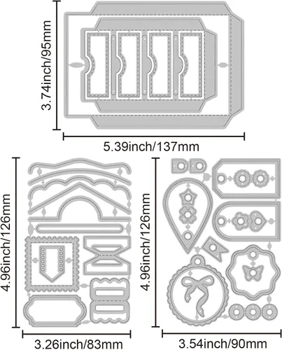 Miniatura 6 de GLOBLELAND Troqueles de Corte de Fondo de Etiqueta de Bolsillo 3D para Hacer Tarjetas Troquel de Corte de Marco de Sobre con Ranura para Álbum