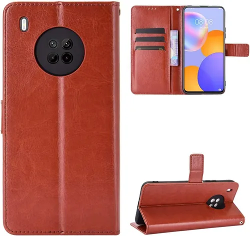 Funda para Huawei Y9a, Funda de cuero con tapa para Huawei Enjoy 20 Plus 5G FRL-TN00 FRL-AN00a/Y9a FRL-L22 FRL-L23 Funda Marrón