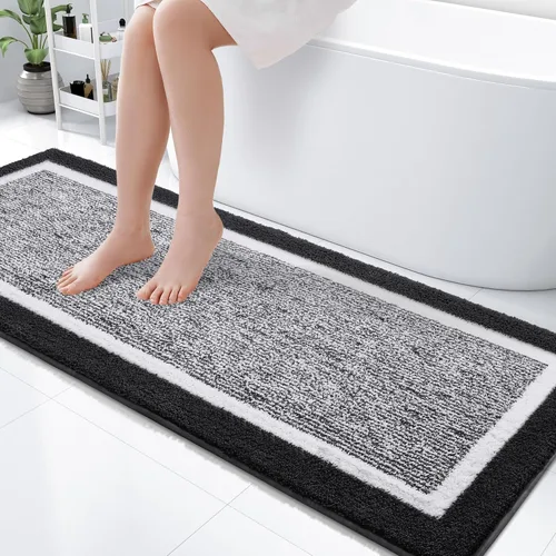 Miniatura 24 de OLANLY Alfombras de baño 24x16, tapete de baño de microfibra extra suave y absorbente, antideslizante, lavable a máquina, alfombra de baño esponjosa
