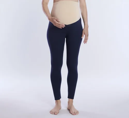 Miniatura 2 de Motherhood Maternity Leggings esenciales elásticos de longitud completa para mujer, ajuste secreto sobre el vientre