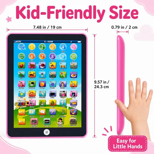 Miniatura 5 de Tableta para niños, almohadilla de aprendizaje, con 6 juegos para aprender música, palabras, letras de aprendizaje, alfabeto, tableta educativa