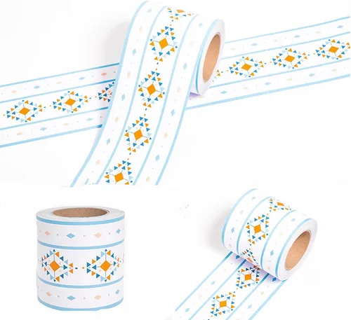 Amhao - Papel tapiz floral de damasco para despegar y pegar, diseño retro negro para dormitorio, cocina, azulejos decorativos 16.4 ft (azul claro)