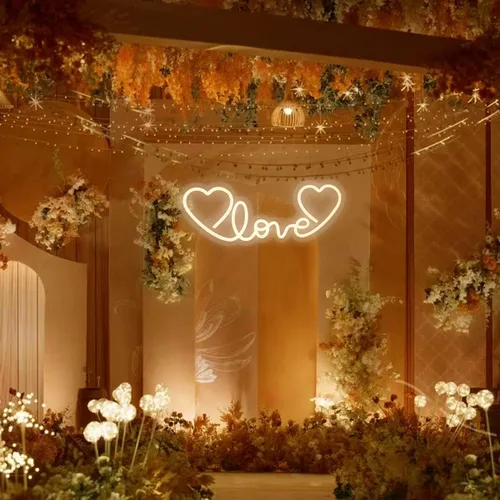 Miniatura 4 de Letrero de neón LED rosa con corazón de amor para boda, proponer matrimonio, día de la madre, día de San Valentín, decoración de pared, regulable