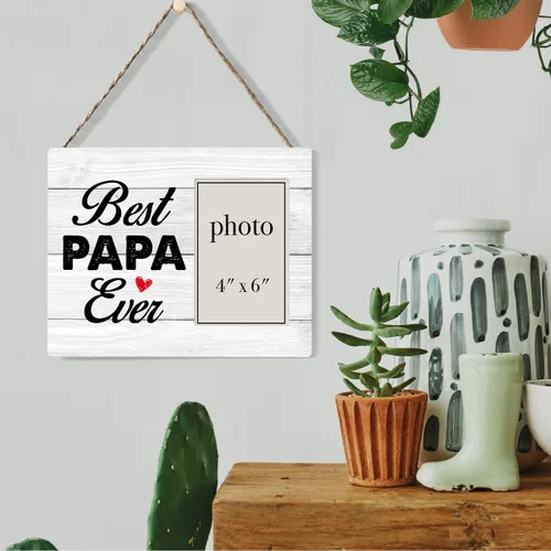 Miniatura 5 de Oqtumes Marco de fotos de regalo para papá, regalo para el abuelo de nietos, regalos para abuelo, marco rústico de madera con el mejor papá