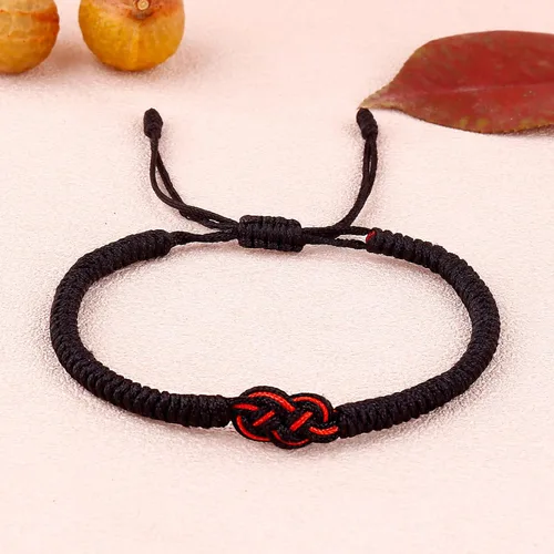Miniatura 26 de Pulseras tibetanas hechas a mano con cuerda roja para él y ella, pulsera de la amistad, pulsera de la amistad, hilo negro y rojo para protección