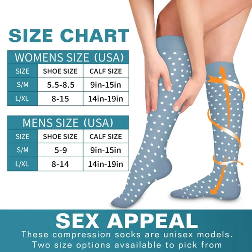 Miniatura 6 de Calcetines de compresión para mujeres y hombres (3 pares) El mejor apoyo para enfermeras, correr, senderismo, recuperación y calcetines de vuelo