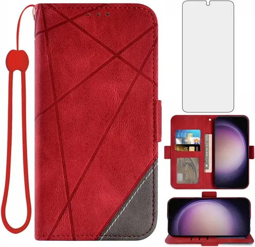 Asuwish Funda tipo cartera compatible con Samsung Galaxy S23 Plus S23+ 5G y protector de pantalla de vidrio templado, soporte para tarjetas,