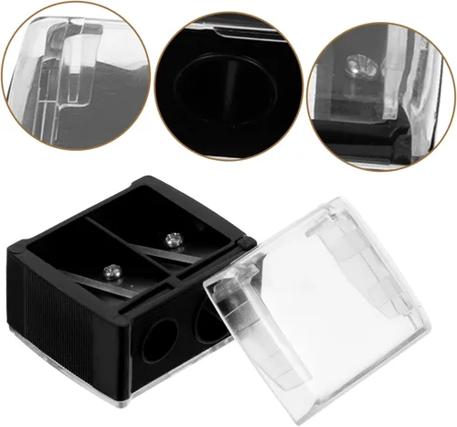 Miniatura 9 de minkissy Sacapuntas para la pluma de la ceja mini sacapuntas agujero doble para cosméticos