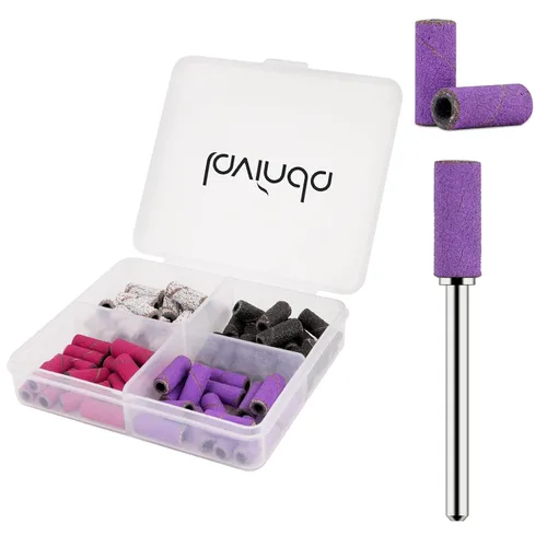 Miniatura 20 de Lavinda Brocas para taladro de uñas de 3/32 pulgadas de fácil remoción para bandas de lijado, mandril pequeño profesional de acero inoxidable de 3.1