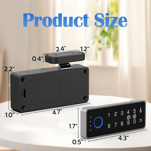 Miniatura 7 de Eseesmart Cerradura inteligente para gabinete, magnética digital electrónica RFID sin llave, Bluetooth, seguridad infantil, a prueba de bebés