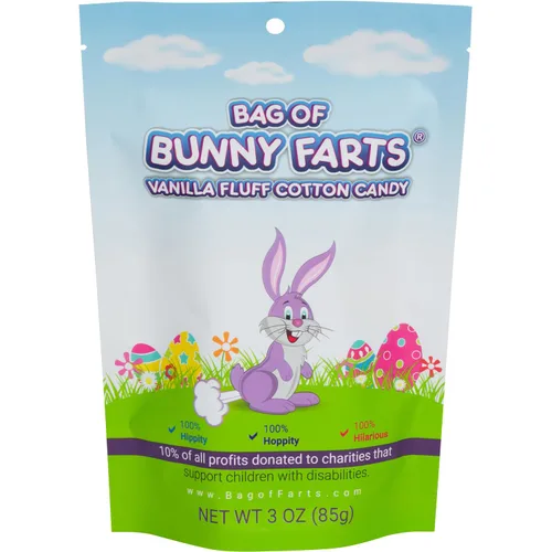 Miniatura 2 de Bolsa de pedos de conejo, algodón de azúcar de vainilla, gracioso relleno para cesta de Pascua para todas las edades, regalo de cumpleaños único